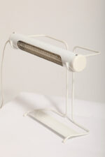 Biała duża jednopunktowa metalowa industrialna lampa biurkowa ze zdejmowanym kloszem z jarzeniówką, Woja Holland, Holandia, lata 80. - obrazek 31