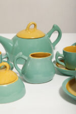 Zielono żółty ceramiczny serwis do kawy/herbaty w stylu Memphis dla czterech osób, projekt Massimo Iosa Ghini dla Naj Oleari, Włochy, lata 80. - obrazek 36