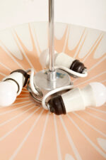 Pomarańczowa szklana trzypunktowa lampa sufitowa „Parasolka” z geometrycznym wzorem i złoceniami, Napako, Czechosłowacja, lata 60. - obrazek 32