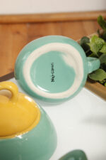 Zielono żółty ceramiczny serwis do kawy/herbaty w stylu Memphis dla czterech osób, projekt Massimo Iosa Ghini dla Naj Oleari, Włochy, lata 80. - obrazek 37