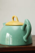 Zielono żółty ceramiczny serwis do kawy/herbaty w stylu Memphis dla czterech osób, projekt Massimo Iosa Ghini dla Naj Oleari, Włochy, lata 80. - obrazek 45