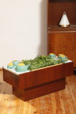 Zielono żółty ceramiczny serwis do kawy/herbaty w stylu Memphis dla czterech osób, projekt Massimo Iosa Ghini dla Naj Oleari, Włochy, lata 80. - obrazek 2