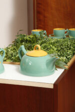 Zielono żółty ceramiczny serwis do kawy/herbaty w stylu Memphis dla czterech osób, projekt Massimo Iosa Ghini dla Naj Oleari, Włochy, lata 80. - obrazek 13