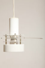 Metalowa jednopunktowa biała lampa wisząca/sufitowa z przeźroczystym okręgiem z pleksiglasu, HORN, typ 740, Dania, lata 70/80. - obrazek 11