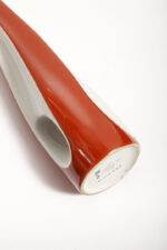 Porcelanowy brązowo-biały wazon "Kręcony" na pojedynczy kwiatek, ręcznie malowanym z ażurowym prześwitem, Polish New Look, Zakłady Porcelany Stołowej Ćmielów, lata 60. - obrazek 10