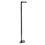 Smukła wysoka metalowa minimalistyczna, jednopunktowa, świecąca do góry postmodernistyczna cała czarna lampa podłogowa ze ściemniaczem "Ignazio", Gianfranco Frattini dla Luci illuminazione (Lucitalia), Włochy, wzór z 1979 roku