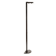 Smukła wysoka metalowa minimalistyczna, jednopunktowa, świecąca do góry postmodernistyczna cała czarna lampa podłogowa ze ściemniaczem "Ignazio", Gianfranco Frattini dla Luci illuminazione (Lucitalia), Włochy, wzór z 1979 roku