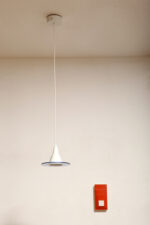 Nieduży metalowy pomarańczowy jednopunktowy prostokątny kinkiet/lampa ścienna w stylu Op Art, model 8578, projekt Heinz Stahl dla Hillebrand Leuchten, wzór z 1968 roku - obrazek 31