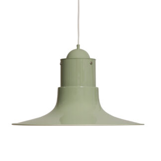 Duża jednopunktowa jasno zielona metalowa/aluminiowa lampa wisząca/sufitowa "Cyklon", projekt P. O. Ström dla Ikea, Szwecja, lata 70.