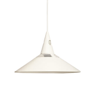 Biała metalowo plastikowa jednopunktowa lampa sufitowa w stylu Memphis, Brilliant Leuchten, Niemcy, lata 80/90.