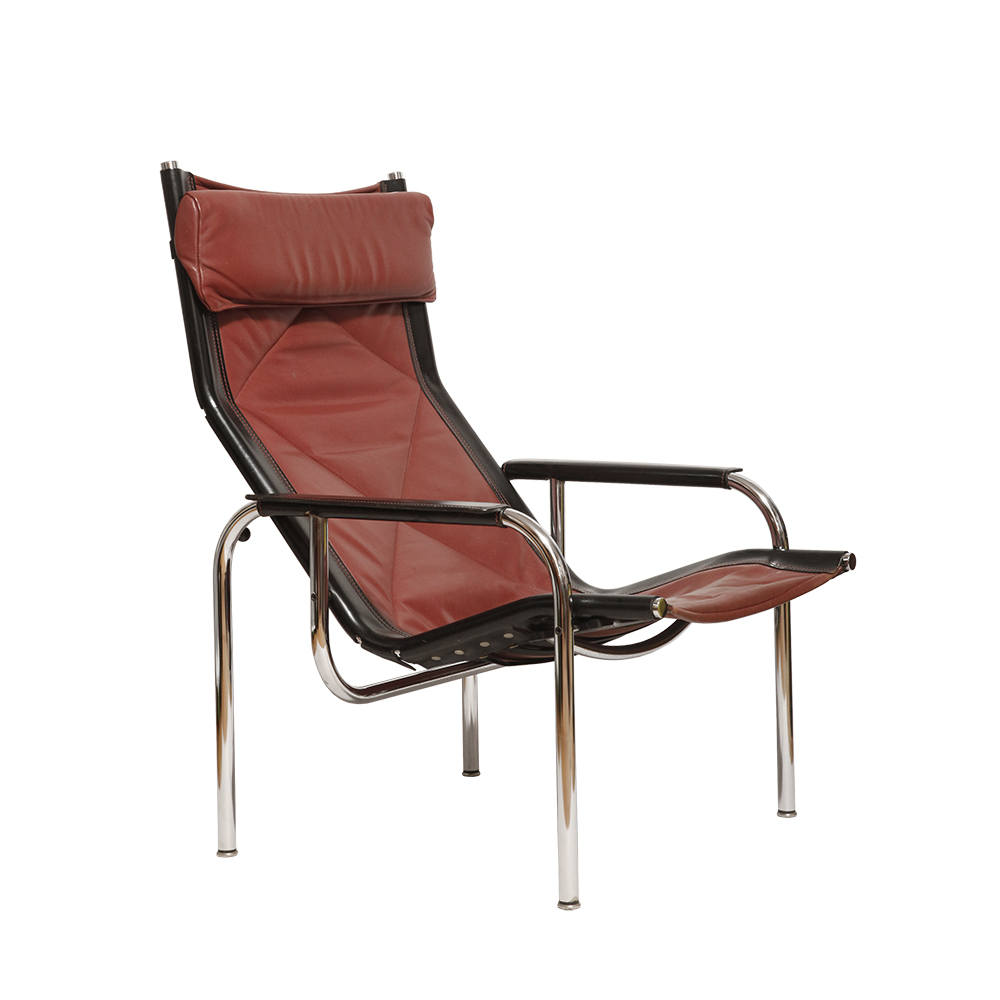 antique shop, bauhaus chair, lounge vintage chair, design sklep, Strässle, antique store, meble bauhaus, fotel wypoczynkowy vintage, design store, fotel Strässle, vintage, design store warsaw, bauhaus armchair, skórzany fotel vintage, sklep retro, Strässle furniture, bauhaus, vintage sklep warszawa, fotel bauhaus, skórzany fotel bauhaus, retro shop warsaw, meble Strässle, vintage lamp, antique shop warsaw, meble vintage, Hans Eichenberger, retro sklep warszawa, Strässle lounge chair, prl, antique store warsaw, retro shop, Hans Eichenberger lounge chair, vintage shop warsaw, Strässle design, prl style, antyk sklep, vintage shop, Hans Eichenberger chair, vintage store warsaw, fotel Hans Eichenberger, meble prl, antyk sklep warszawa, vintage store, Hans Eichenberger design, retro store warsaw, meble Hans Eichenberger, retro, krzesło bauhaus, sklep vintage, Hans Eichenberger he1106 chair, design shop warsaw, fotel wypoczynkowy Hans Eichenberger, bauhaus design, meble mart stam, design shop, Hans Eichenberger style, design sklep warszawa, bauhaus furniture, retro store, Hans Eichenberger furniture Fotel wypoczynkowy He-1106 w stylu Bauhaus na metalowej rurowej ramie z możliwością regulowania nachylenia oparcia obity czerwoną i czarną skórą naturalną, projekt Hans Eichenberger dla Strässle International, Szwajcaria, wzór z 1978 roku - obrazek 1