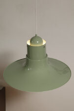 Duża jednopunktowa jasno zielona metalowa/aluminiowa lampa wisząca/sufitowa "Cyklon", projekt P. O. Ström dla Ikea, Szwecja, lata 70. - obrazek 8