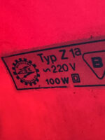 Czerwona metalowa jednopunktowa okrągła lampa UFO z regulowaną długością zwisu, TSK Warszawa Typ Z1a , Polska, lata 90. - obrazek 39