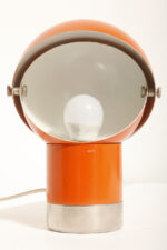 Pomarańczowa jednopunktowa metalowa lampa biurkowa/kinkiet "Pac-Man"/"Kosmonauta", projekt Pavel Grus dla Kamenický Šenov, Czechosłowacja lata 60. - obrazek 41