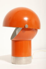 Pomarańczowa jednopunktowa metalowa lampa biurkowa/kinkiet "Pac-Man"/"Kosmonauta", projekt Pavel Grus dla Kamenický Šenov, Czechosłowacja lata 60. - obrazek 52