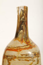 Szklany wazon z cienką szyjką na jeden kwiatek w odcieniach brązu, beżu i pomarańczu, projekt Vicente Boffo, seria "Earthtones", Huta Mdina, Malta, lata 60/70. - obrazek 3