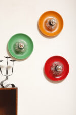 Jednopunktowa aluminiowa okrągła zielona lampa ścienna/kinkiet w stylu Space Age, Elektrofém Isz, Węgry, lata 70. - obrazek 5